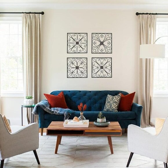 New Set of 4Metal Wall Decor-Large Decorative Wrought Scroll Wall Decor Art - Picture 6 of 10